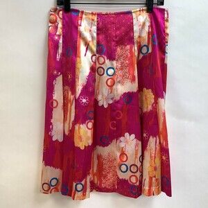 United Colors of Benetton Women's Skirt Size 42 Multi-color Pink Yellow Floral